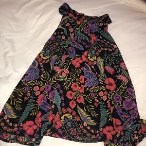 Black floral halter top